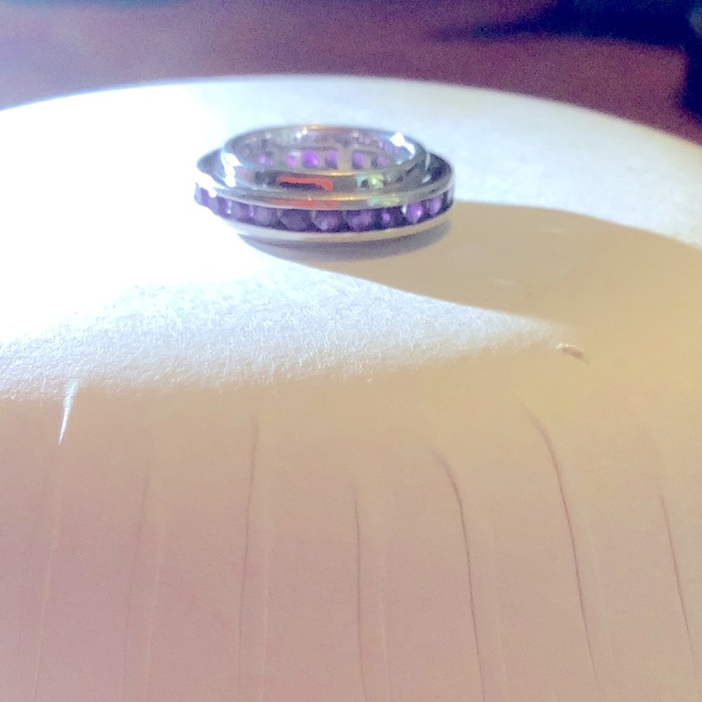 Sterling Silver Amethyst Stack Band Ring - image 4